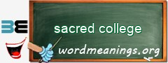 WordMeaning blackboard for sacred college